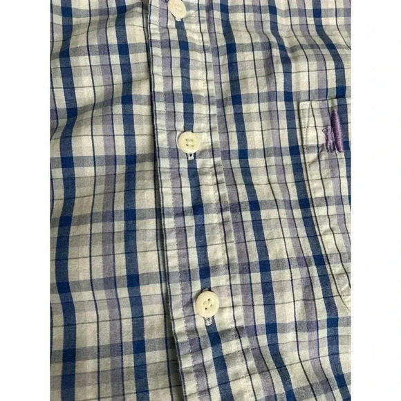 Johnnie-O Hanging Out Plaid Check Long Sleeve Button Up Men's Size L Large Sport - Picture 6 of 9